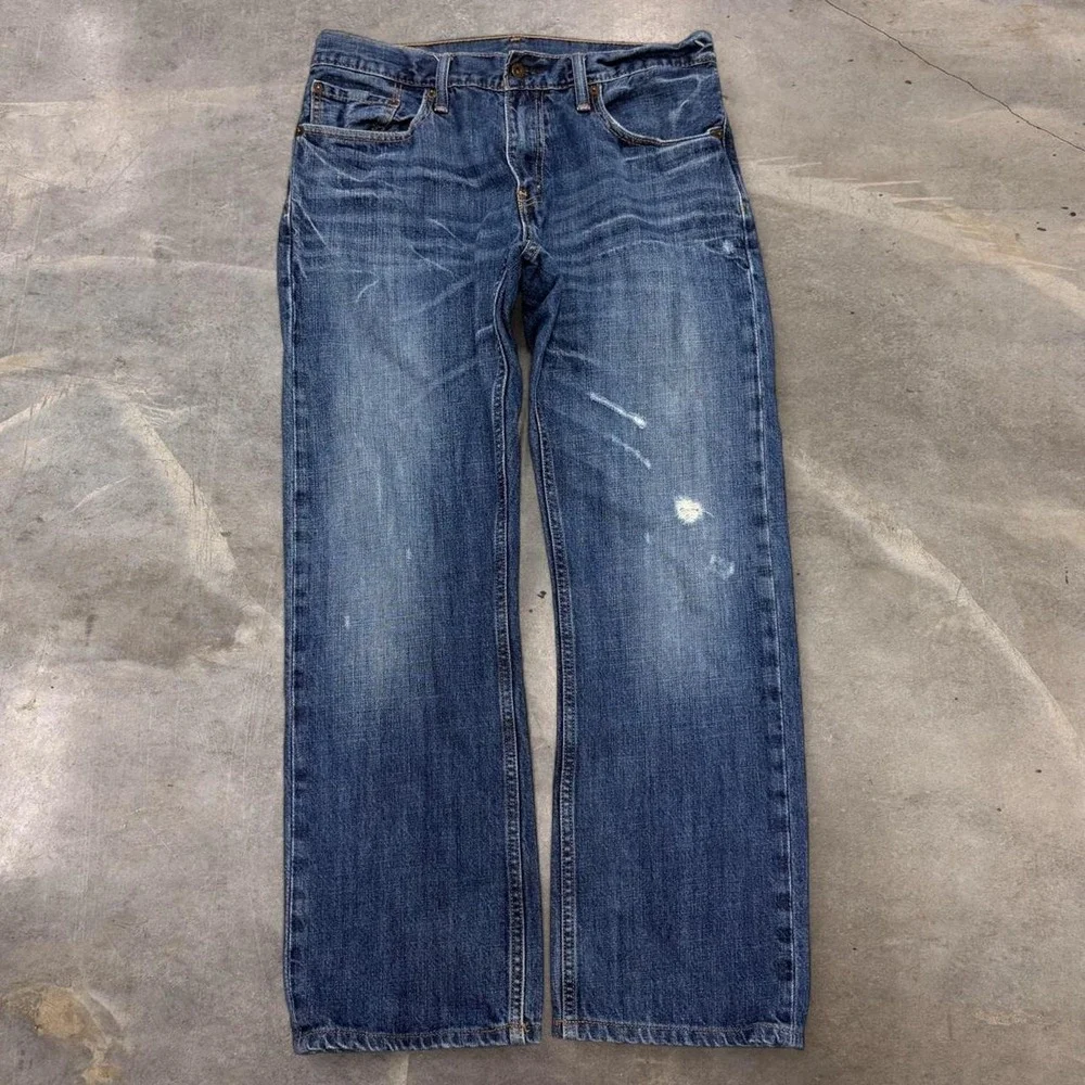 Levi's 514 Distressed 10% red tag Loose Straight Y2K Dark Wash Jeans